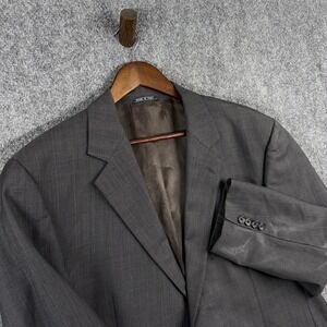 Vito Rufolo Zignone Super 100 Wool Gray Pinstripe‎ Blazer Jacket Mens 44R Italy